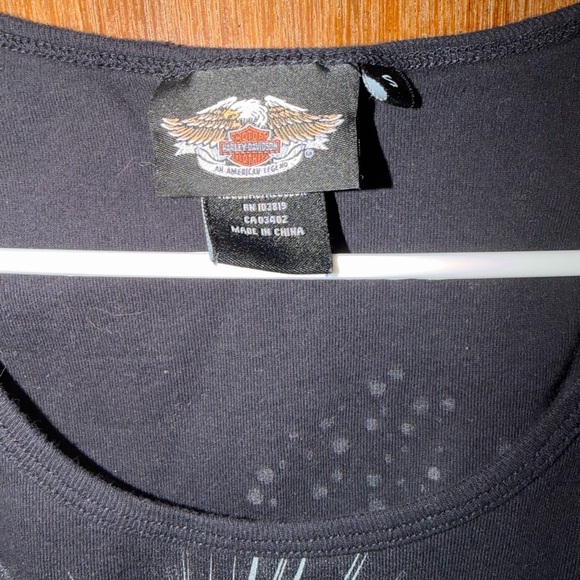 Vintage Harley Davidson Graphic Rose Bedazzled Tank Top - Picture 3 of 6